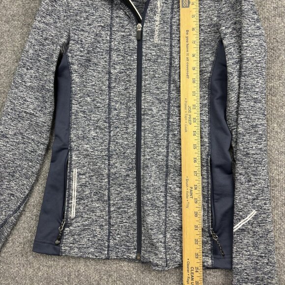 Brooks Jacket Womens XS Blue Heather Full Zip Hooded Running Athletic Thumbholes - Picture 4 of 9